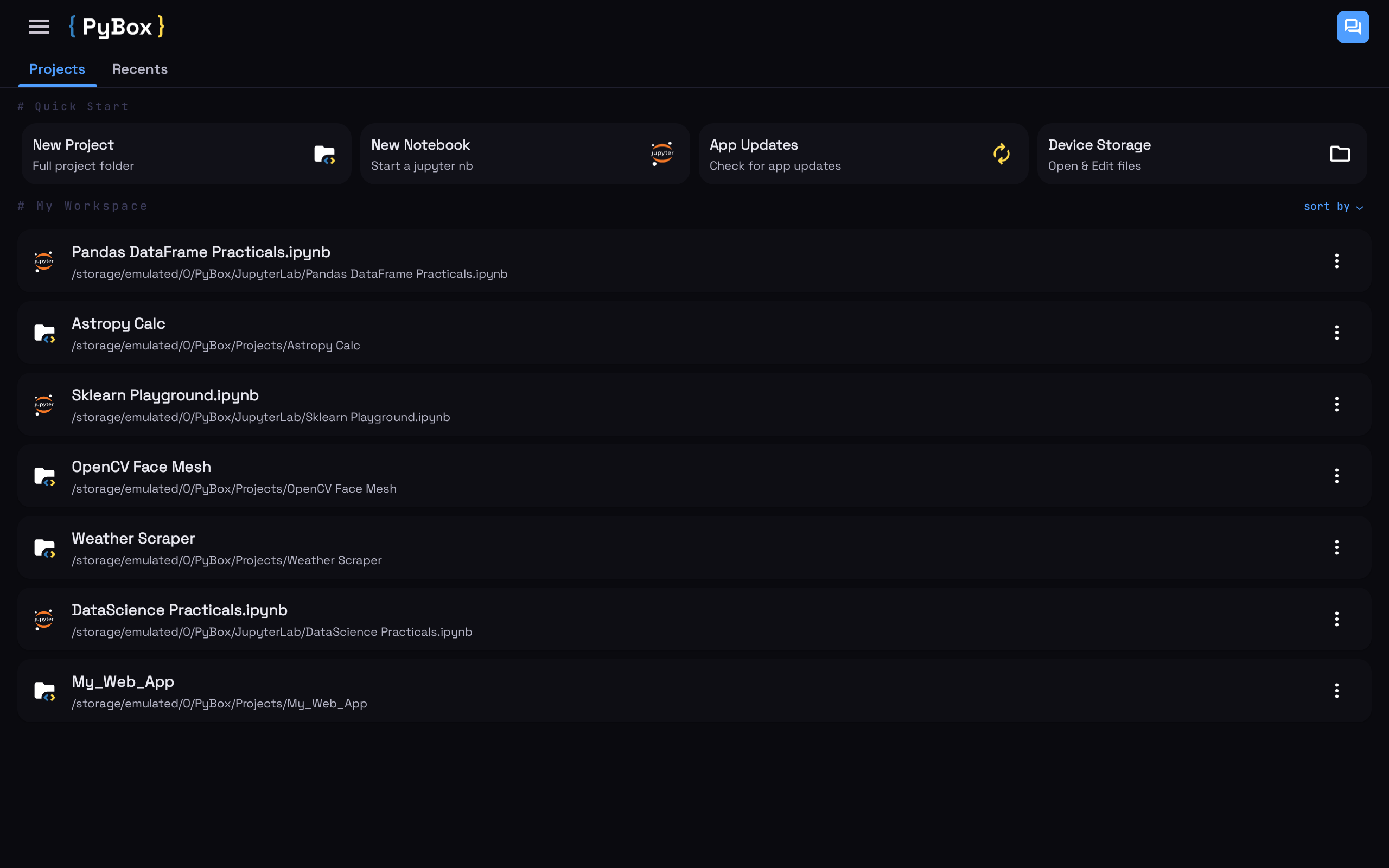 PyBox Chromebook Interface